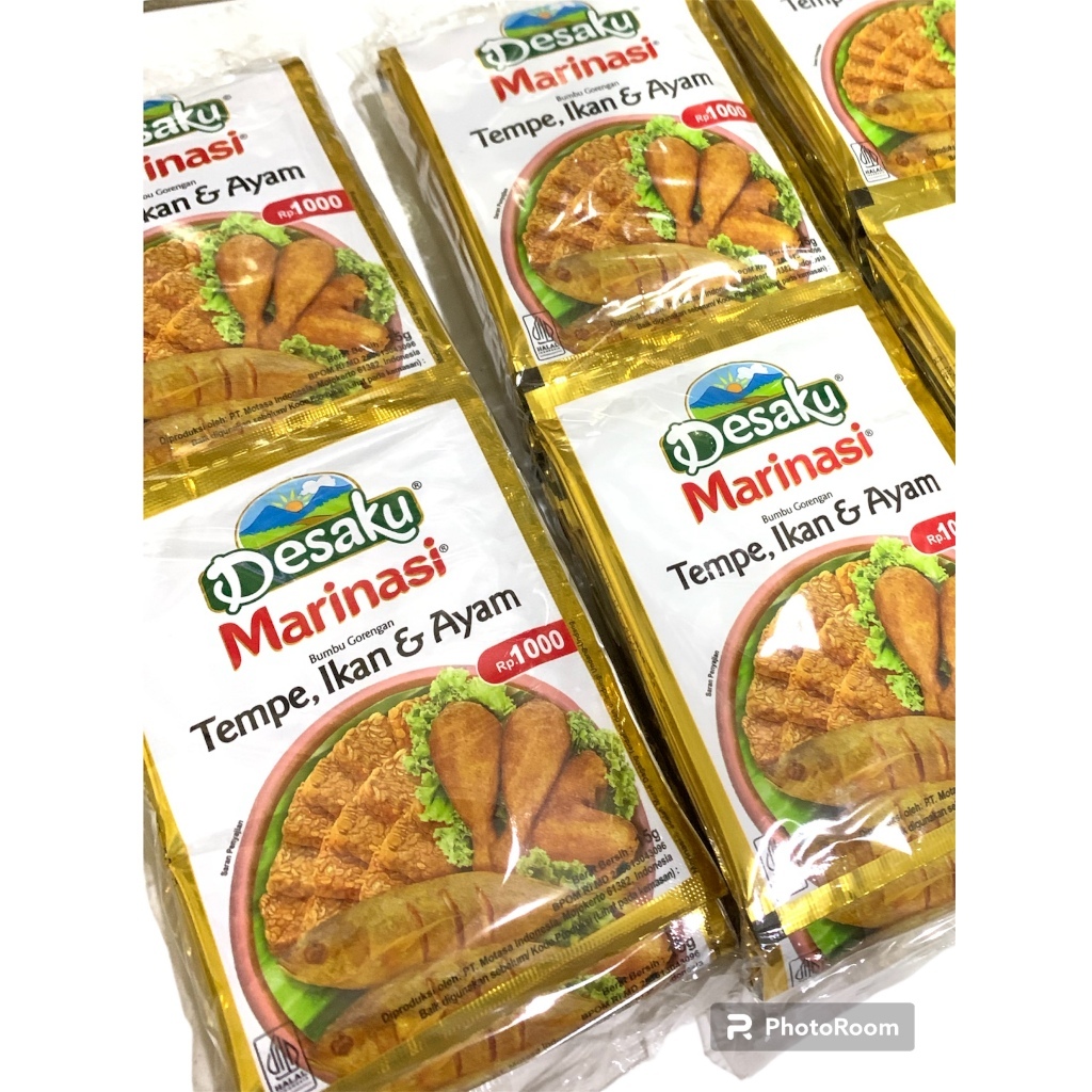 

Desaku Marinasi Bumbu Marinasi (Tempe, Ikan & Ayam) Saschet Isi 12/Renteng