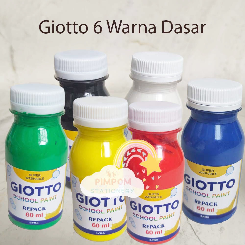 

[isi 6] Giotto Cat Finger Painting Cat Air Super Washable Lukis Anak School Paint 60ml Warna Dasar