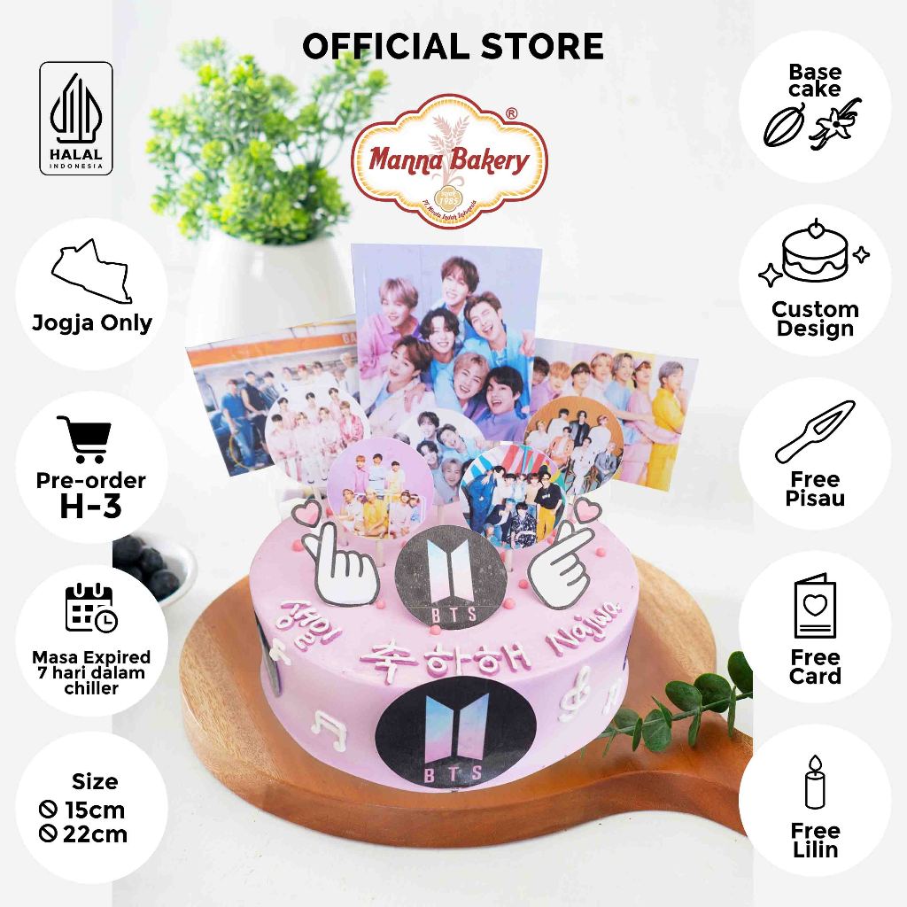 

ROTI ULANG TAHUN / KOREAN CAKE / KOREAN CAKE TOPPERS BTS / BLACKFOREST KOREAN CAKE