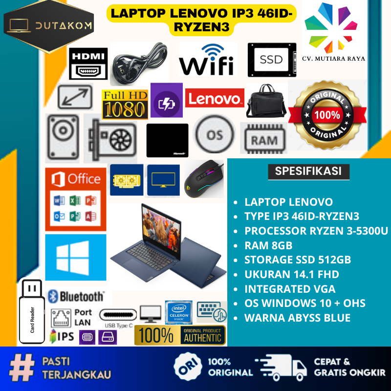 LAPTOP LENOVO IP3 46ID-RYZEN3