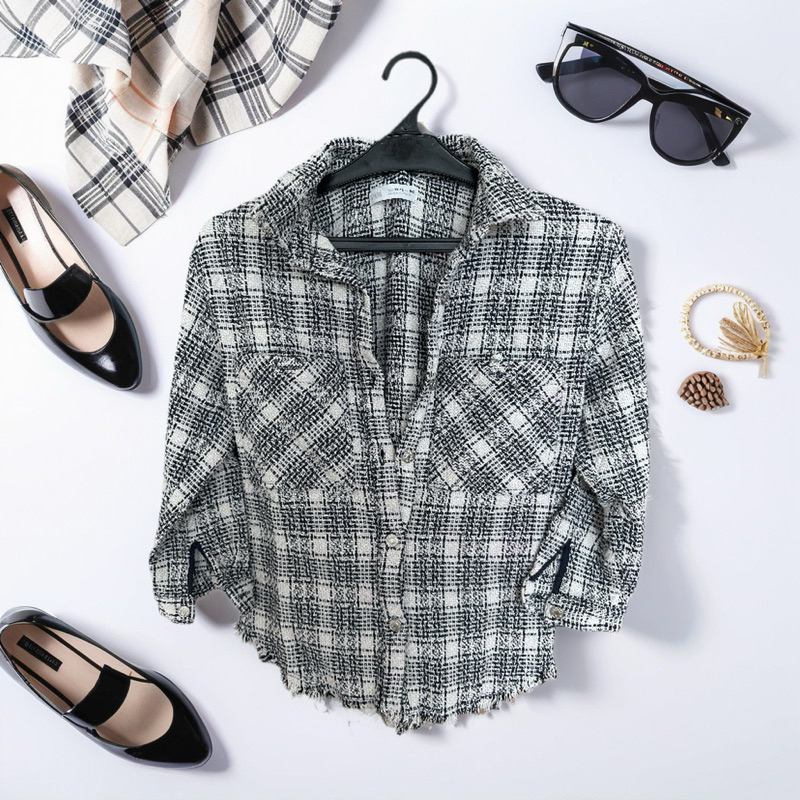 PL kemeja tweed ZARA