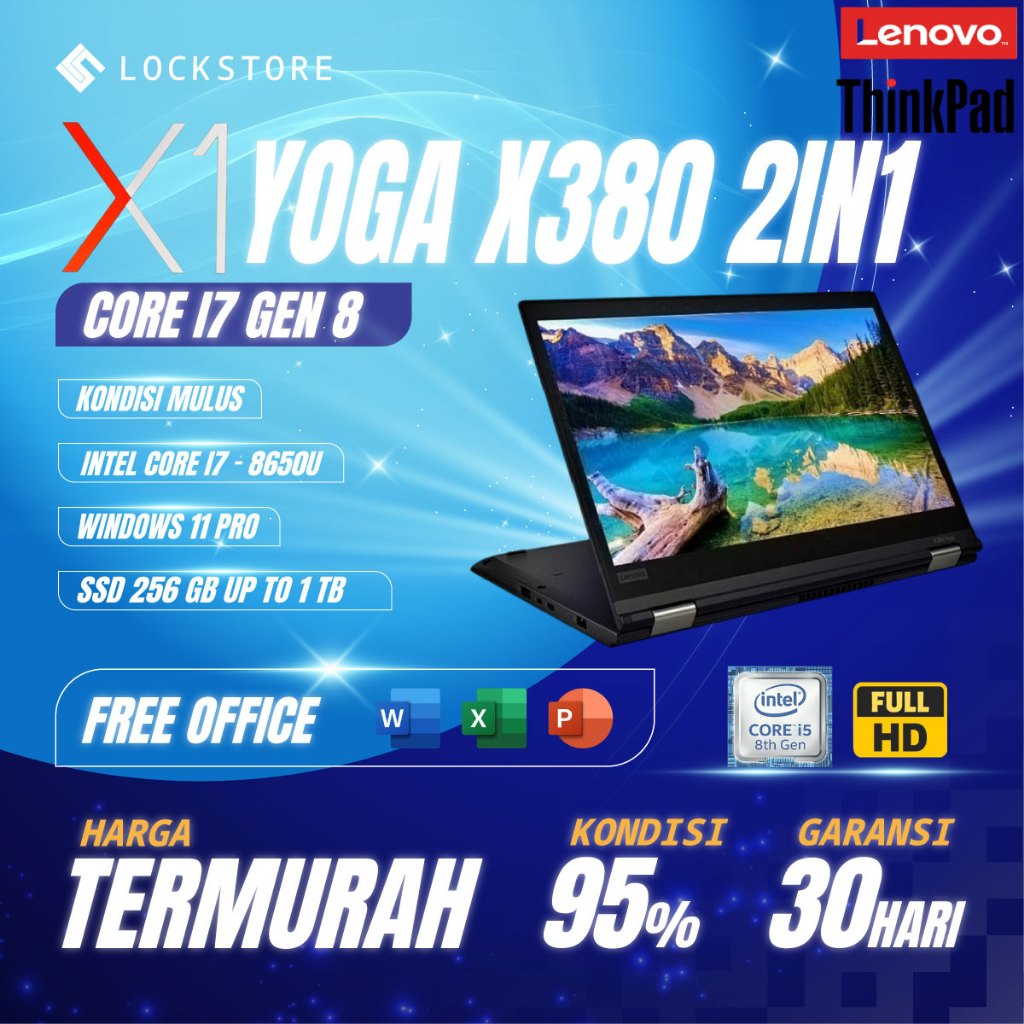 Lenovo Yoga x380 core i7 8650 - SSD 512GB - 16GB - TOUCH - FHD - core i5, 16gb - ssd 256g