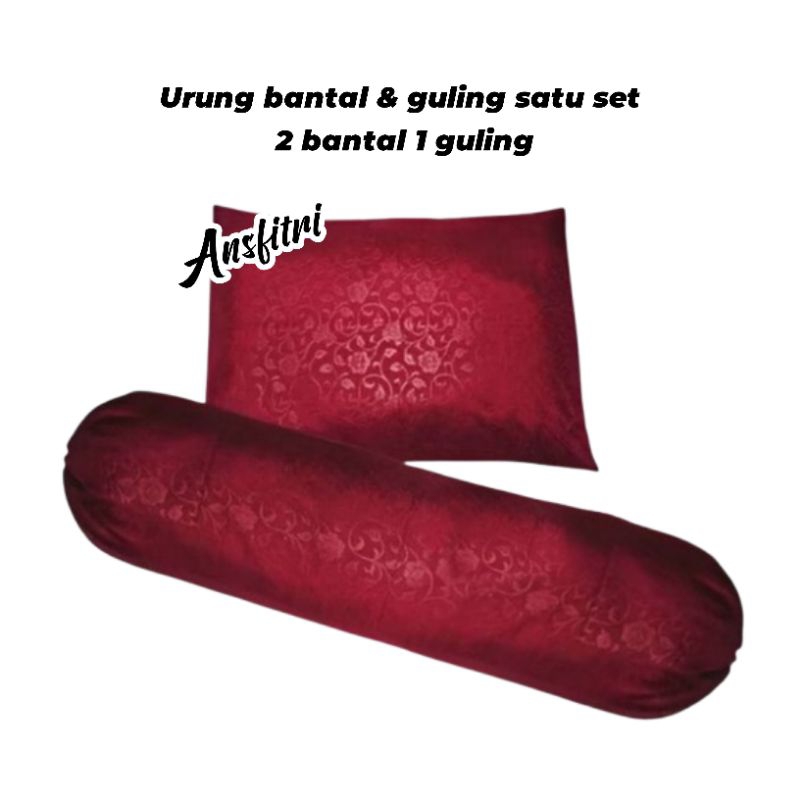 Urung Bantal Resleting Dan Urung Guling Motif Embos Premium