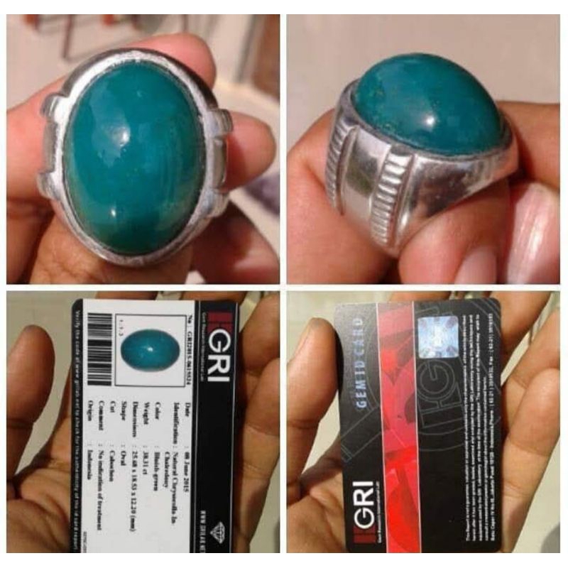 Batu bacan ring perak memo gri
