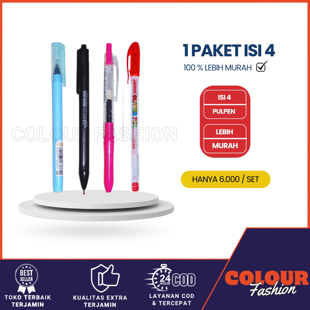 

Pulpen / Pulpen Gel / Ballpoint / Pulpen jel / Pulpen standar / Alat Tulis Set / Bingkisan Ulang Tahun / Souvenir Ultah / Hadiah Lomba / Kado Siswa / alat tulis kantor / Alat tulis ujian sekolah / perlengkapan sekolah / Cod / Colour Fashion