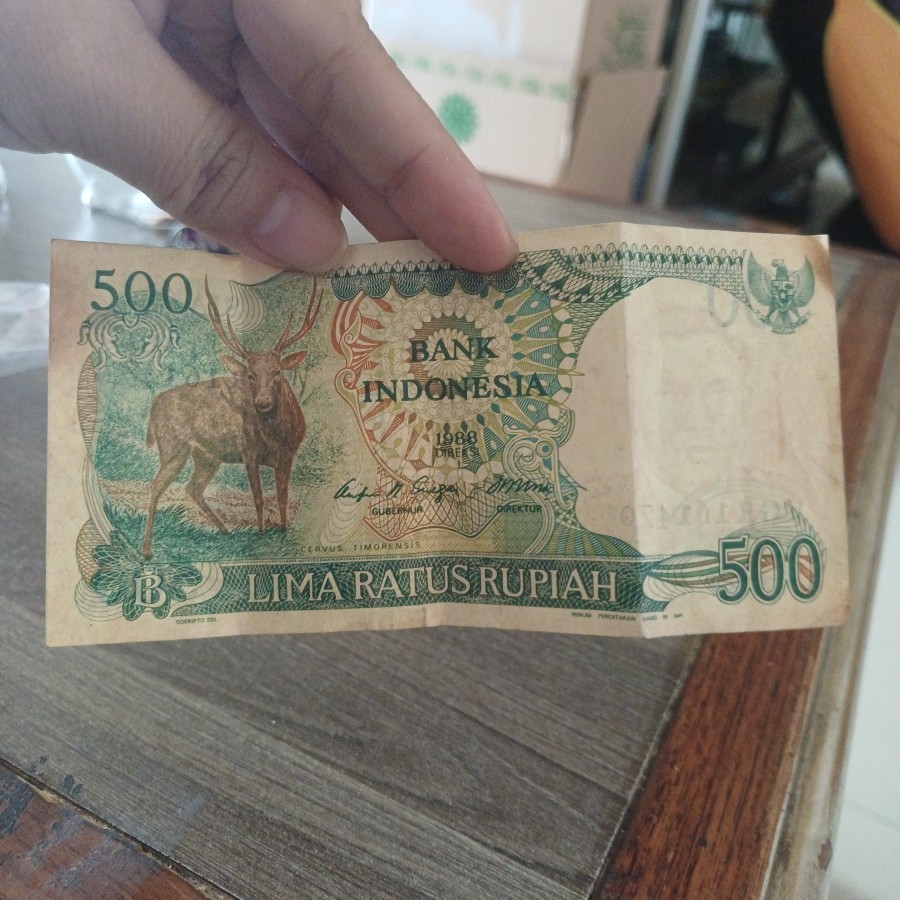 Uang 500 perak kertas edisi keluaran 1988 1 lembar asli buat kolektor