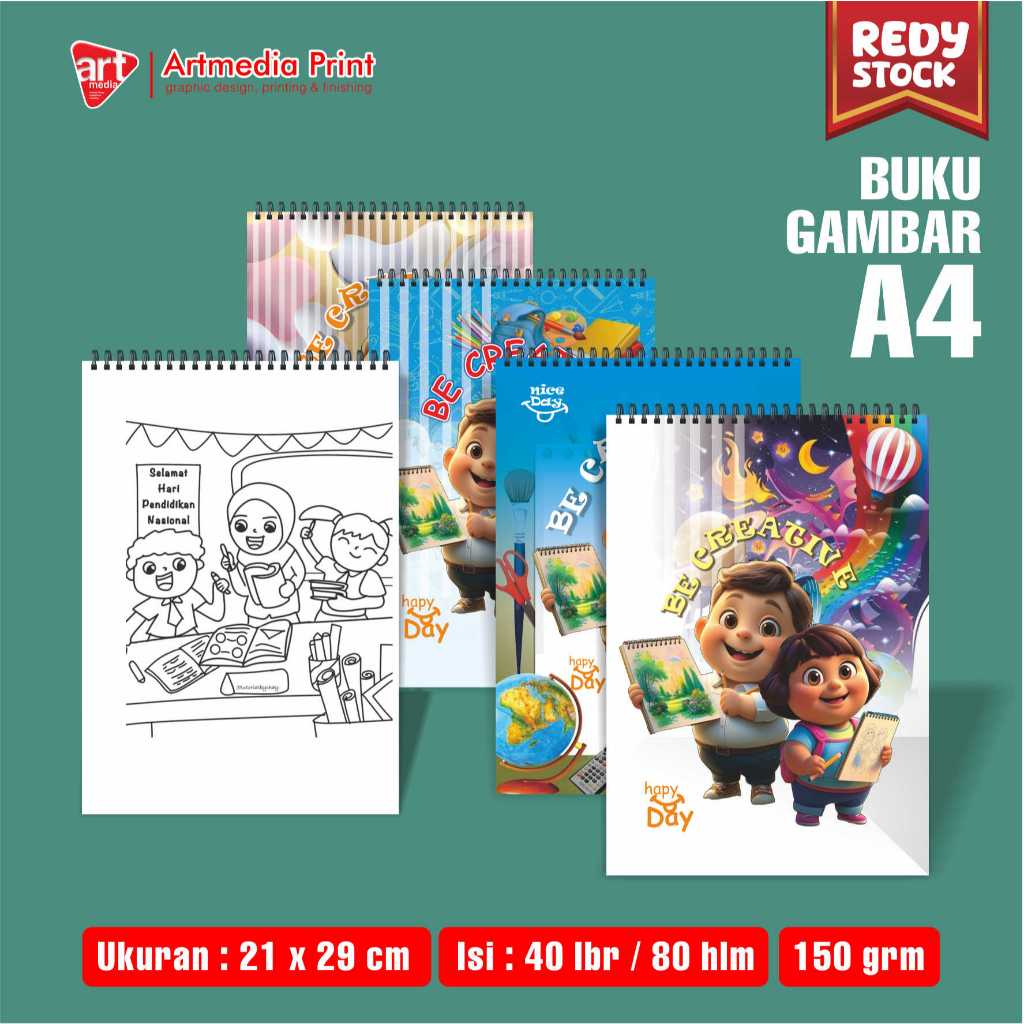 

BUKU GAMBAR A4 | REDY STOCK_BUAT SKETSA DAN MEWARNAI | KERTAS HALUS | 20 Lbr/40 Hlm | Kertas 150 Grm | Jilid Spiral Kawat, Buku ini sangat cocok untuk belajar menggambar buat anak-anak