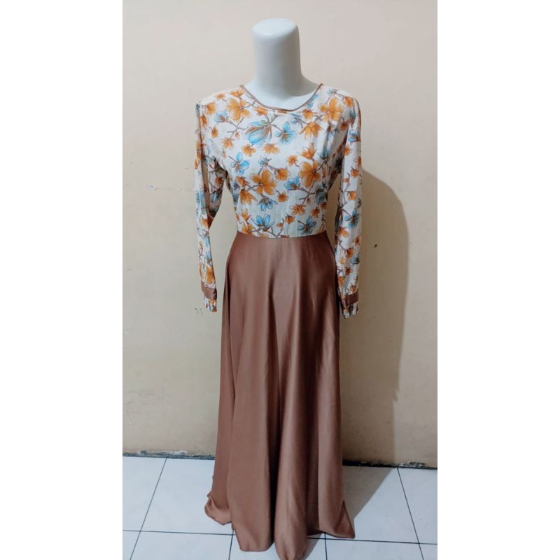 Preloved Pl Long Dress Gamis Lebaran Idul Fitri Tunangan Engagement Pengajian Kondangan Maxi Katun S