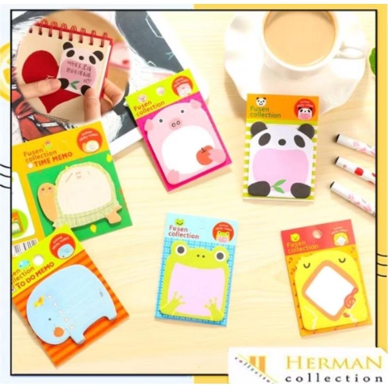 

WK - Home's | Sticky Notes Motif Hewan Tempelan Kertas Catatan Memo Note Karakter Animal Mini Book