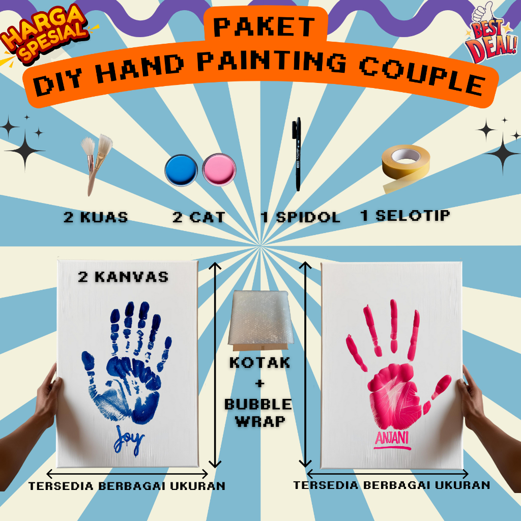 

Hand Painting Kit untuk Pasangan - Canvas Couple DIY Romantis