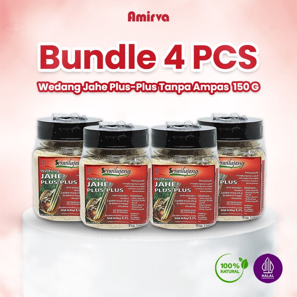 

Wedang Jahe Bubuk Serbuk Murni Tanpa Ampas, Sereh, Kayu Manis Sriwilujeng Lebih Praktis 4 PCS