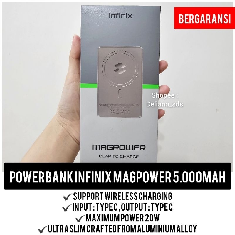 Powerbank Infinix Magpower 20W 5.000mAh Wireless Charging Garansi Resmi 1 Tahun Powerbank Wireless I