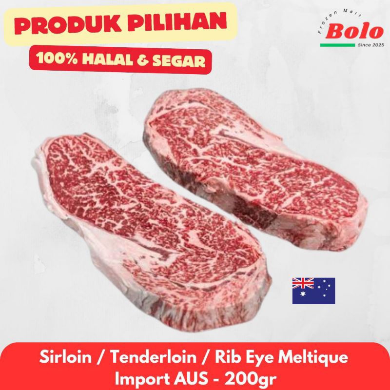 

Daging Steak Import AUS Meltique (Sirloin/Tenderloin/Rib Eye) - 200gr