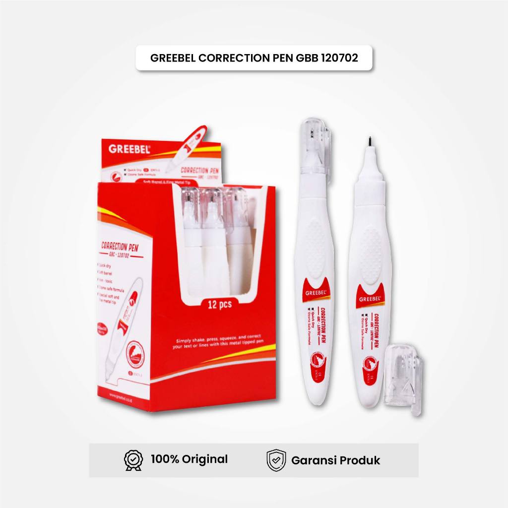 

Correction Pen Tip Ex Cair Penghapus Pulpen Tipex GREEBEL GBC120702 (PCS)