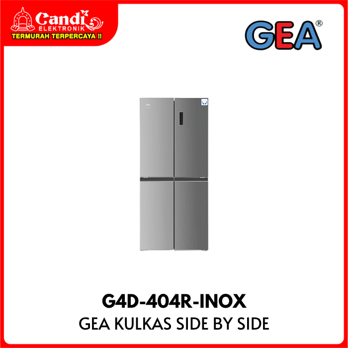 GEA Kulkas Side by Side 4 Pintu Kapasitas 404 Liter G4D-404 R  G4D-404R-INOX