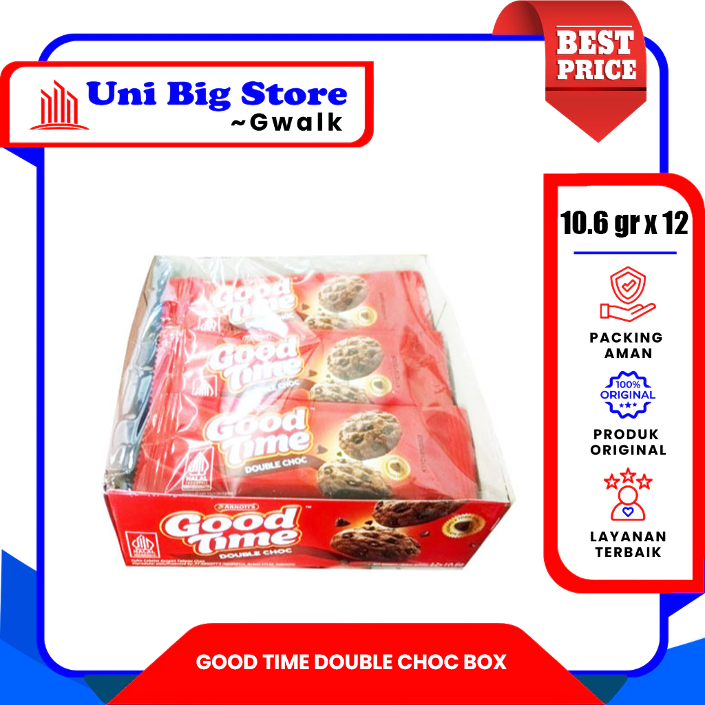 

GOOD TIME DOUBLE CHOC COOKIES KUKIS COKLAT BOX - (10.6 gr x 12 pcs)