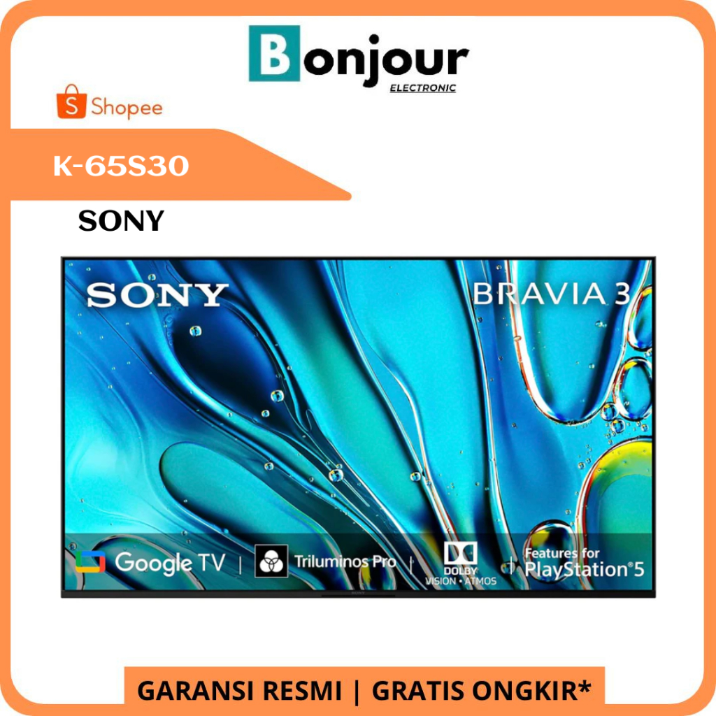 TV Sony Bravia 3 K-65S30 65 Inch Google TV Sony 65S30 4K HDR 65 Inci Sony S30