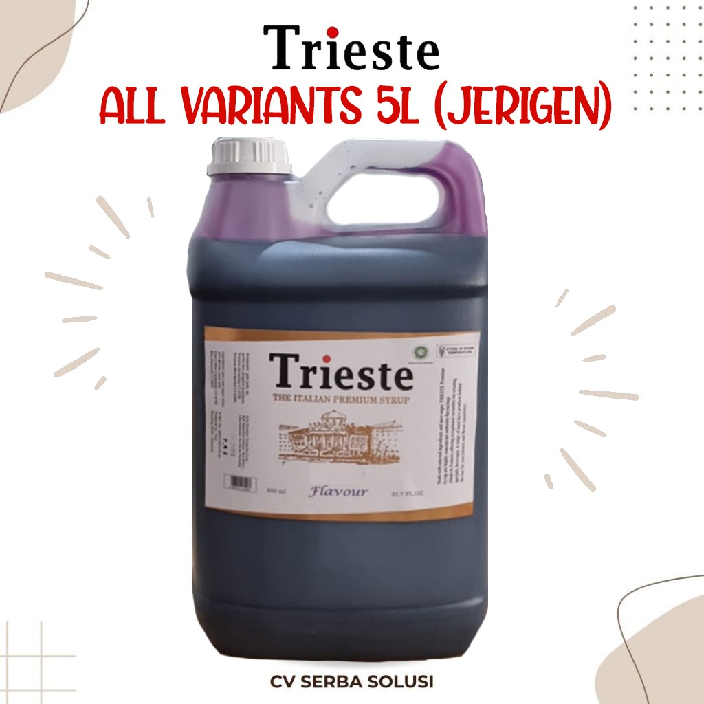 

Trieste Jerigen 5L All Variants - Trieste Derigen Jerry Can 5 Liter - Vanila Caramel Strawberry Lychee Mango Hazelnut DLL