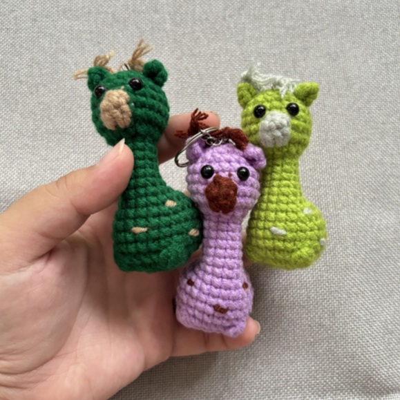Gantungan Kunci Rajut llama/Alpaca/Jerapah - Amigurumi Crochet Keychain llama/Alpaca/Giraffe (Milk C