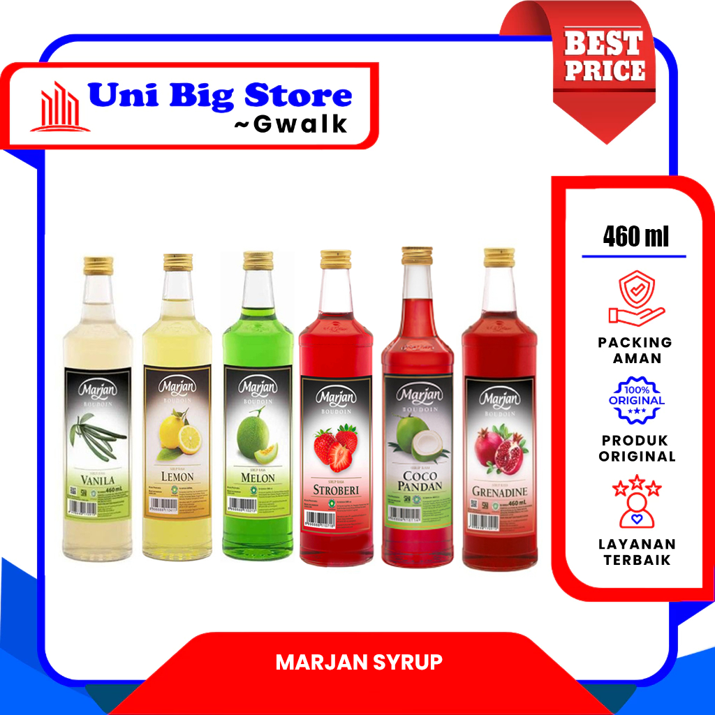

MARJAN BOUDOIN SIRUP LEMON - MELON - STRAWBERRY - VANILLA - COCOPANDAN - LYCHEE 460 ml