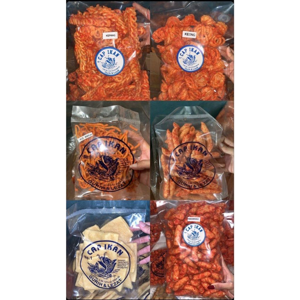 

Snack Mie Lidi Cap ikan / Mie Rapuh Cap Ikan Kerupuk Pedas khas Medan 250 Gram