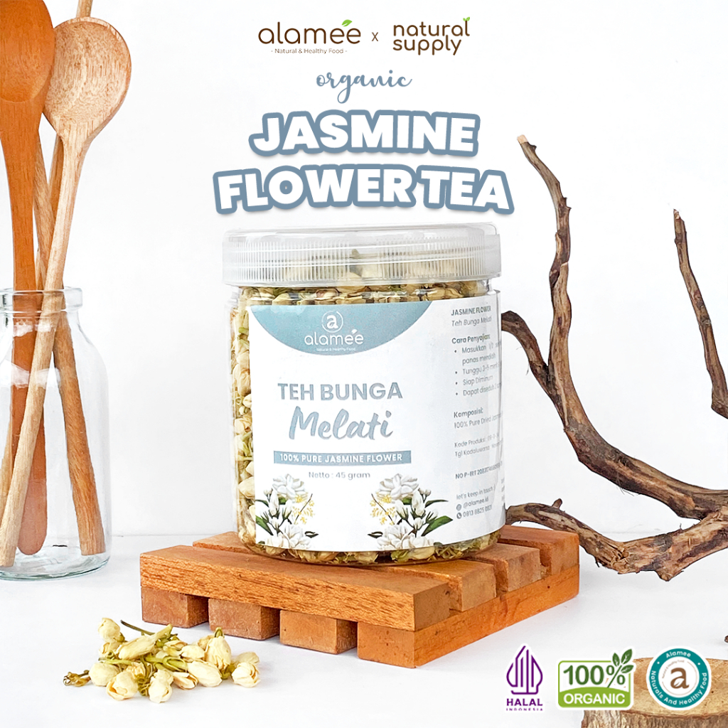 

Teh Bunga Jasmine Tea Flower Melati Organik Jasmin Herbal Kering Alami Asli Organic 45 Gr