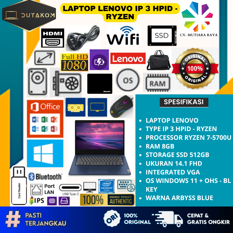 LAPTOP LENOVO IP 3 HPID - RYZEN