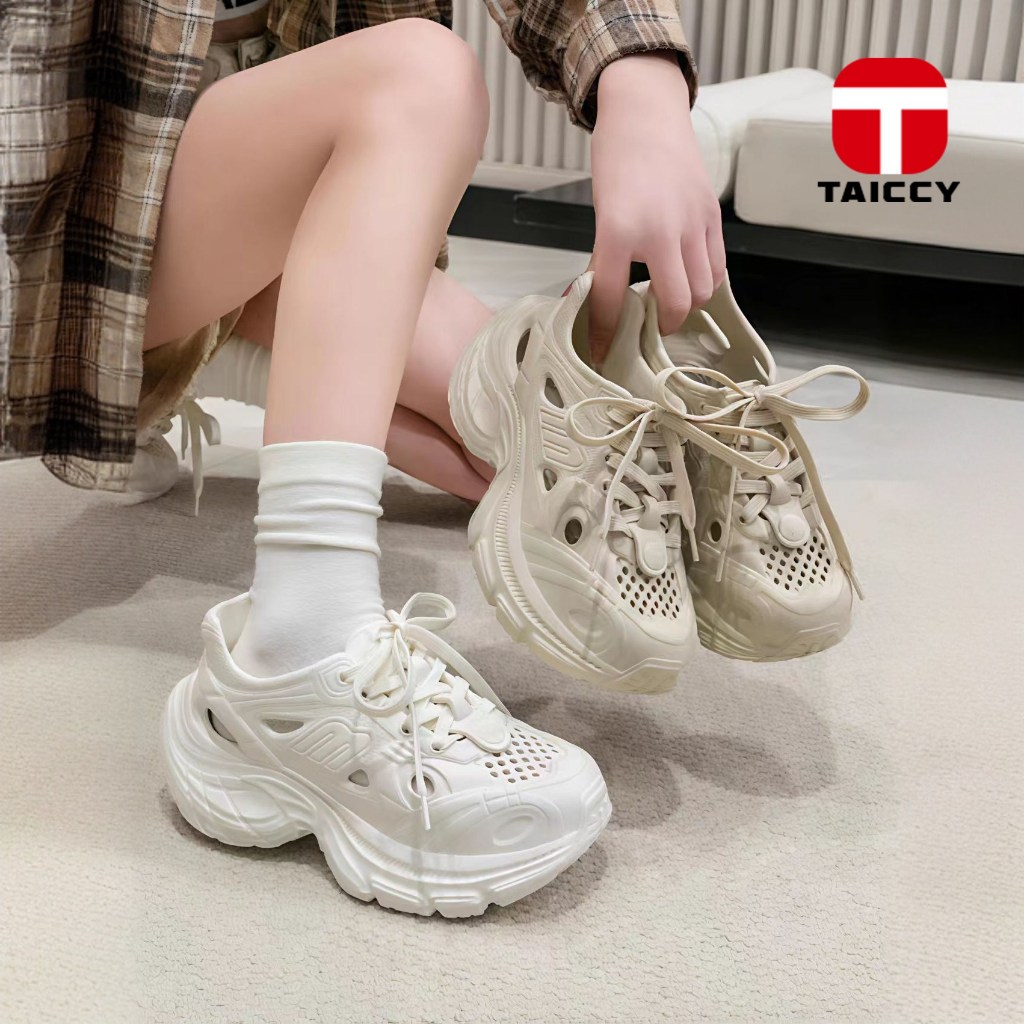TAICCY Sepatu Sneakers Wanita Korea Sandal Olahraga Wanita Sandal Bertali Sandal Pasangan Sepatu Pan