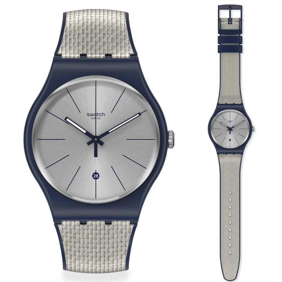 Jam Tangan SWATCH SUON402 Jam Tangan Pria Grey Cord Original Garansi resmi 2 Tahun