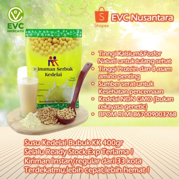 

Susu Kedelai Bubuk KK non GMO tanpa ampas 400gr