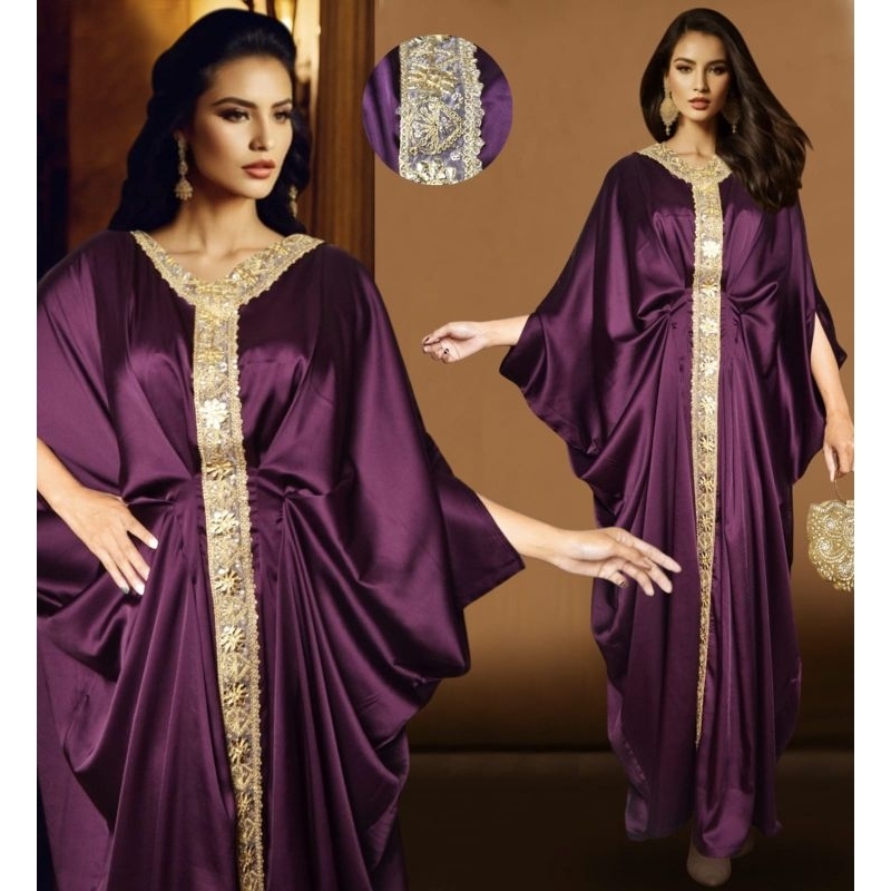 Bundayarti - Kaftan modern terbaru Armani silk premium kombinasi renda bordir mewah Turki