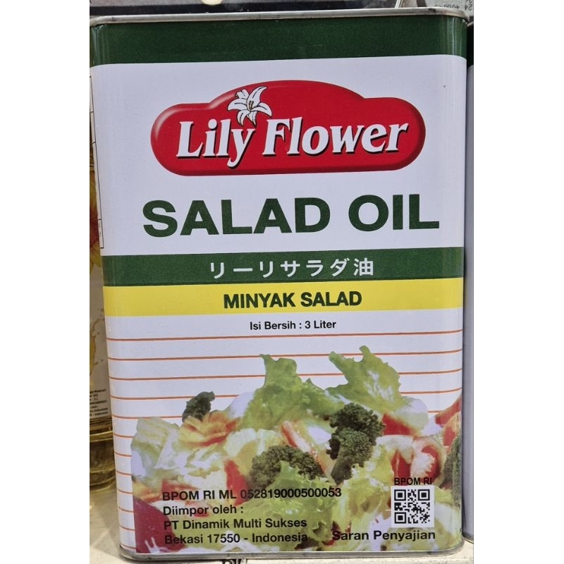 

Minyak Salad LILY FLOWER Salad Oil 3 Liter - HK, LM.