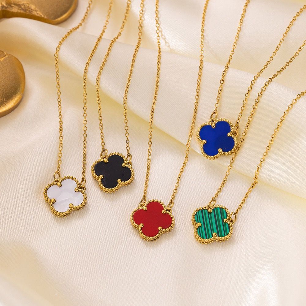 Kalung Clover VanCleef Single Polos Kalung Clover Simple Berkualitas Premium 100% Original