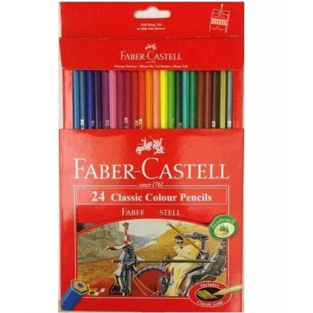

KODE D72K PENSIL WARNA 24 WARNA FABER CASTELL CLASSIC