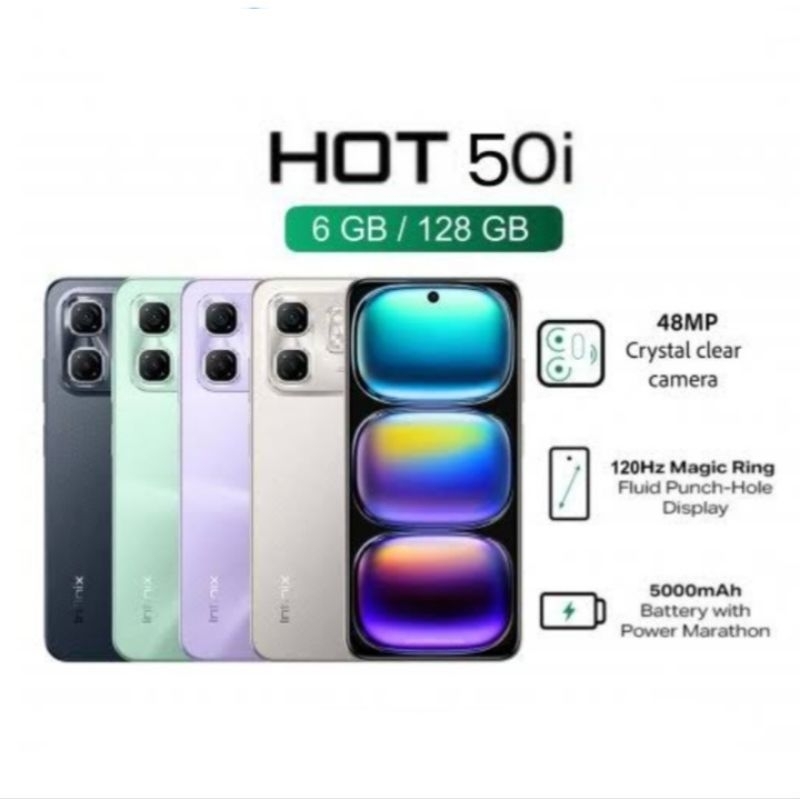 HP INFINIX HOT 50I 6/128 GB - INFINIX HOT 50i RAM 6GB ROM 128GB RESMI
