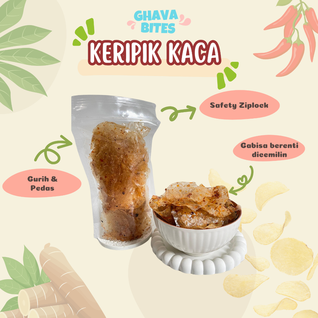 

Keripik Kaca Kripca pedas Ghava Bites 50gr