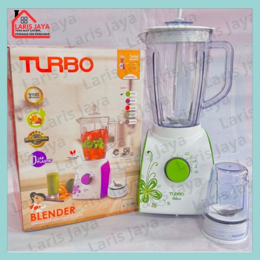 BLENDER TURBO EHM-8099 - JAR PLASTIK - 2 LITER - EHM 8099 - EHM 8099 - READY