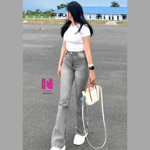 Highwaist Cutbray Jeans Retro Wanita-Celana Jeans Cutbray Wanita Model Retro Korea Terbaru