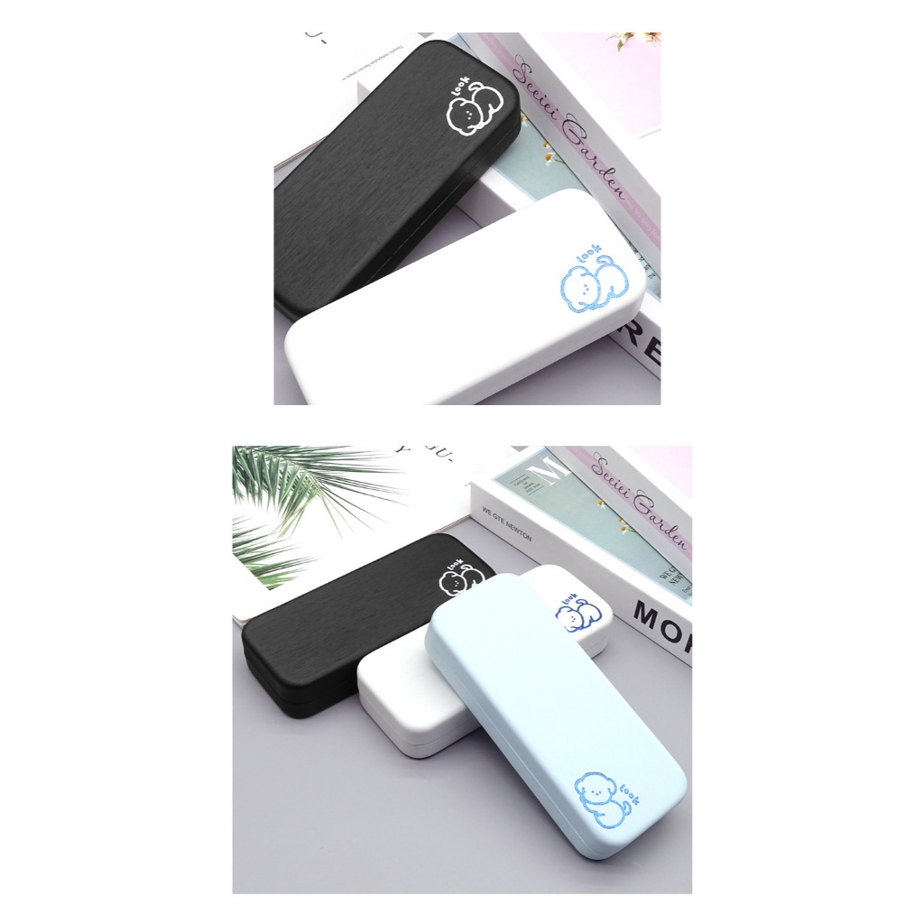 Kotak Kacamata logo doggy  Portabel Kotak Besi Tahan Tekanan Box Kacamata aesthetic