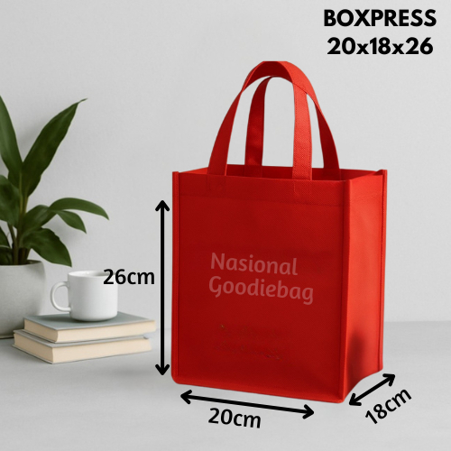 

Tas Box Spunbond Goodie Bag AUTOPRESS 20x18x26 Souvenir Promosi Murah