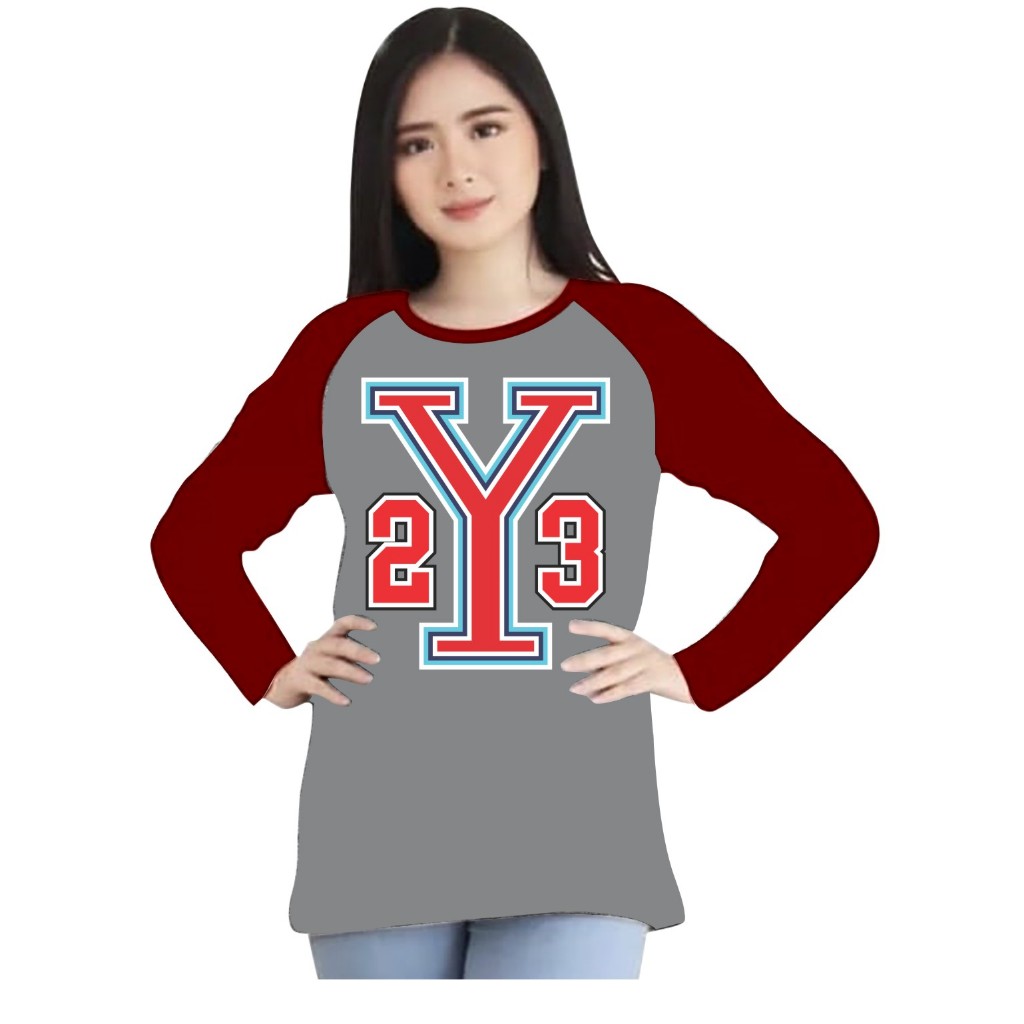 Kaos Raglan Wanita Sablon Y23/ Kaos Raglan Wanita Lengan panjang / Kaos Raglan oblong cewek kaos rag