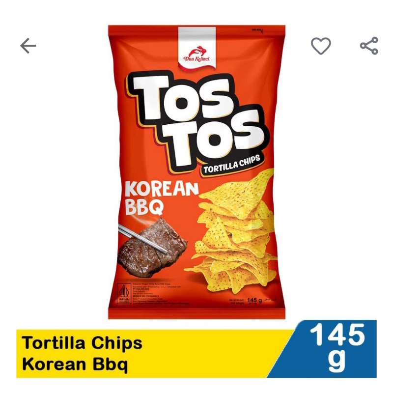 

Tostos Tortilla chip korean barbeque 140G