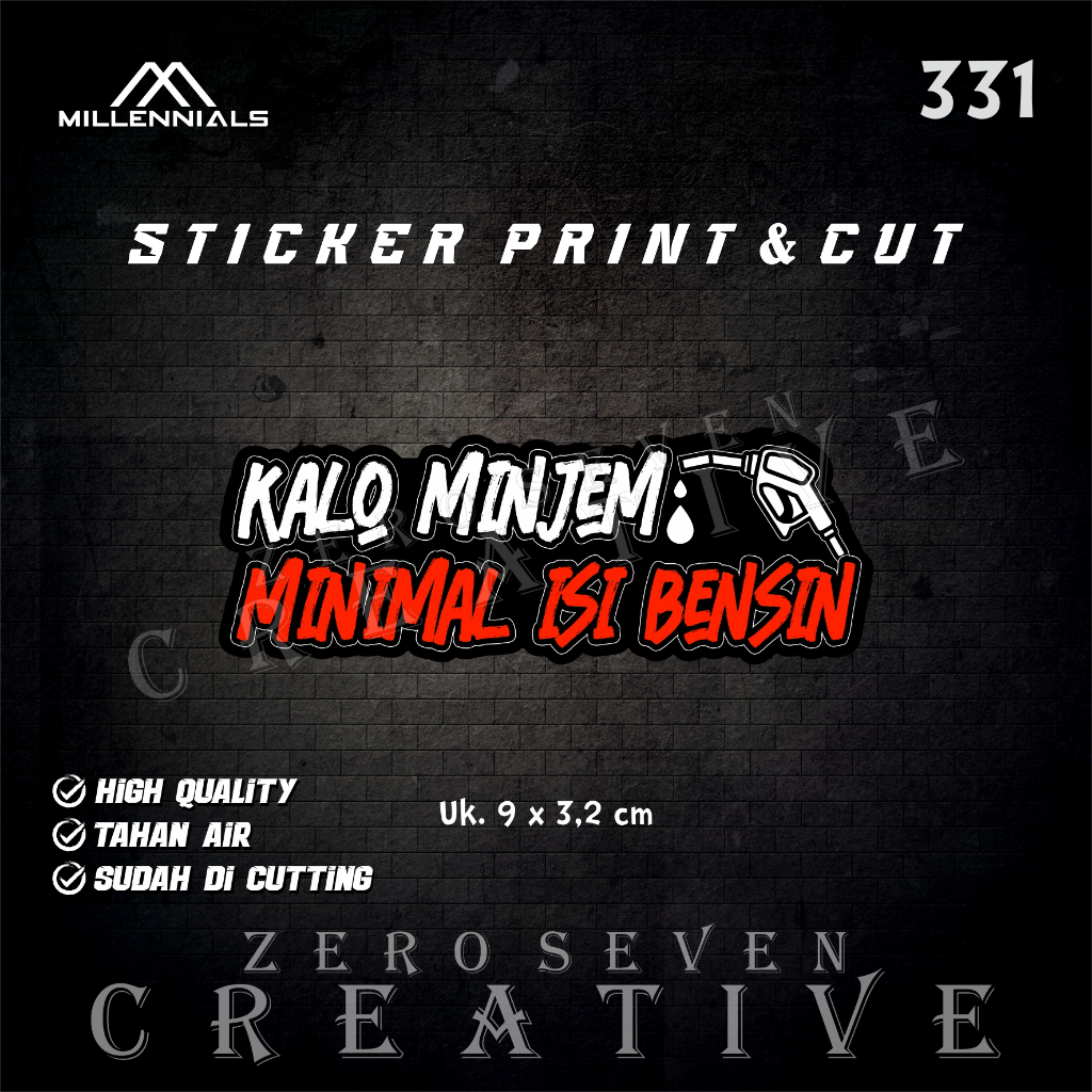 STIKER MINIMAL ISI BENSIN / STIKER MOTOR / STIKER VIRAL / KATA KATA / AESTHETIC / VYNIL / ANTI AIR /