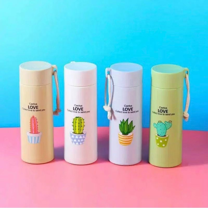 Tumblr Botol Minum Kaca motif kaktus ( tambahan item hampers )