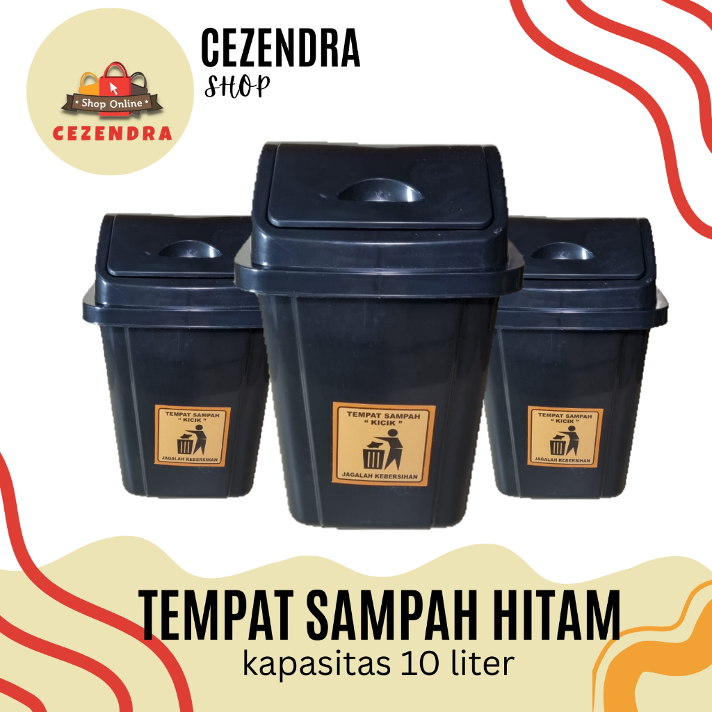 TEMPAT SAMPAH ELIT - Bak Sampah Aesthetic / Tong Sampah Kamar Mandi 5 liter dan 10 liter Hitam
