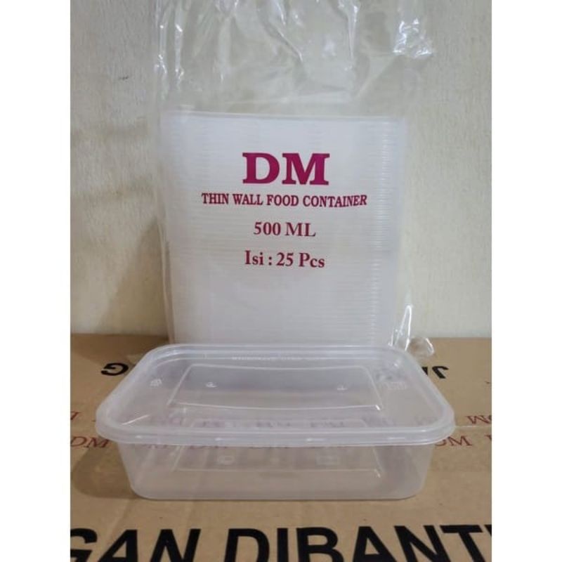 Thinwall Container DM 500 Ml/Kotak Makan/Wadah Makan Plastik
