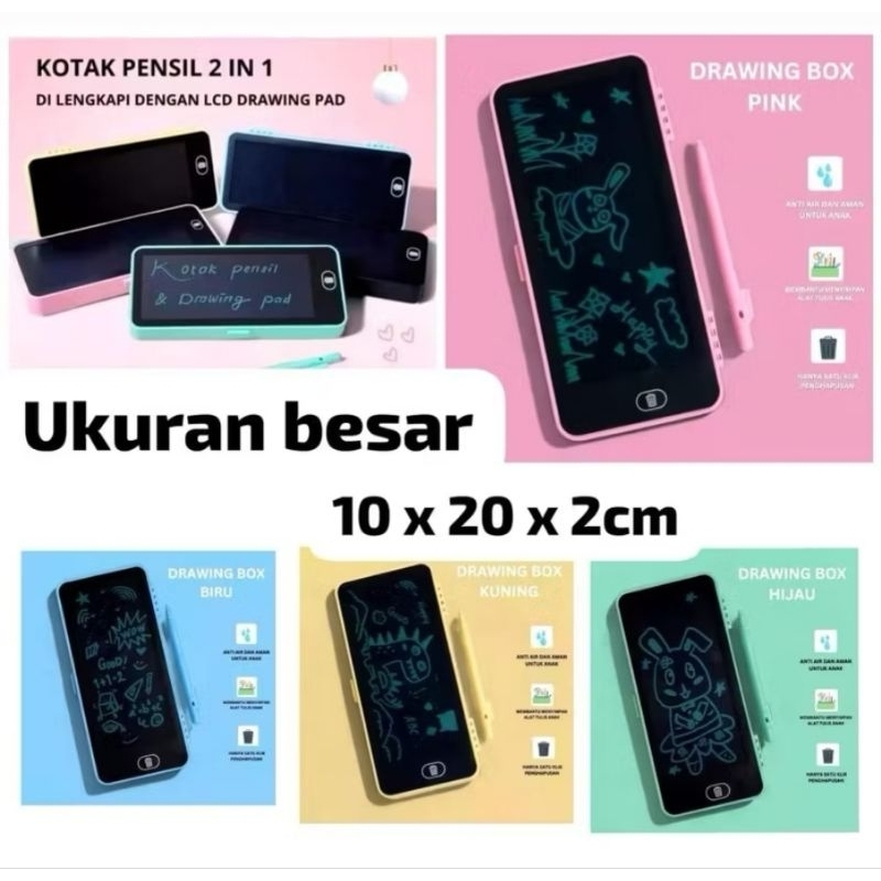 

Tempat Pensil Tab Drawing Box Kotak Pensil Dan Papan Coret Kreatif Anak Dengan Digital Pad Edukasi