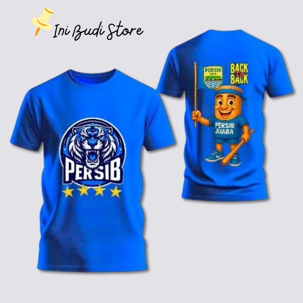 Kaos Persib juara couple ayah ibu anak 1-13 tahun katun combed