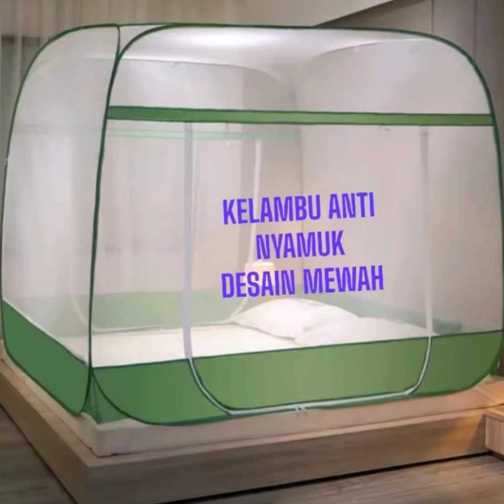 RB Selambu kotak lipat anti nyamuk kelambu tenda pelindung tidur tebal AST