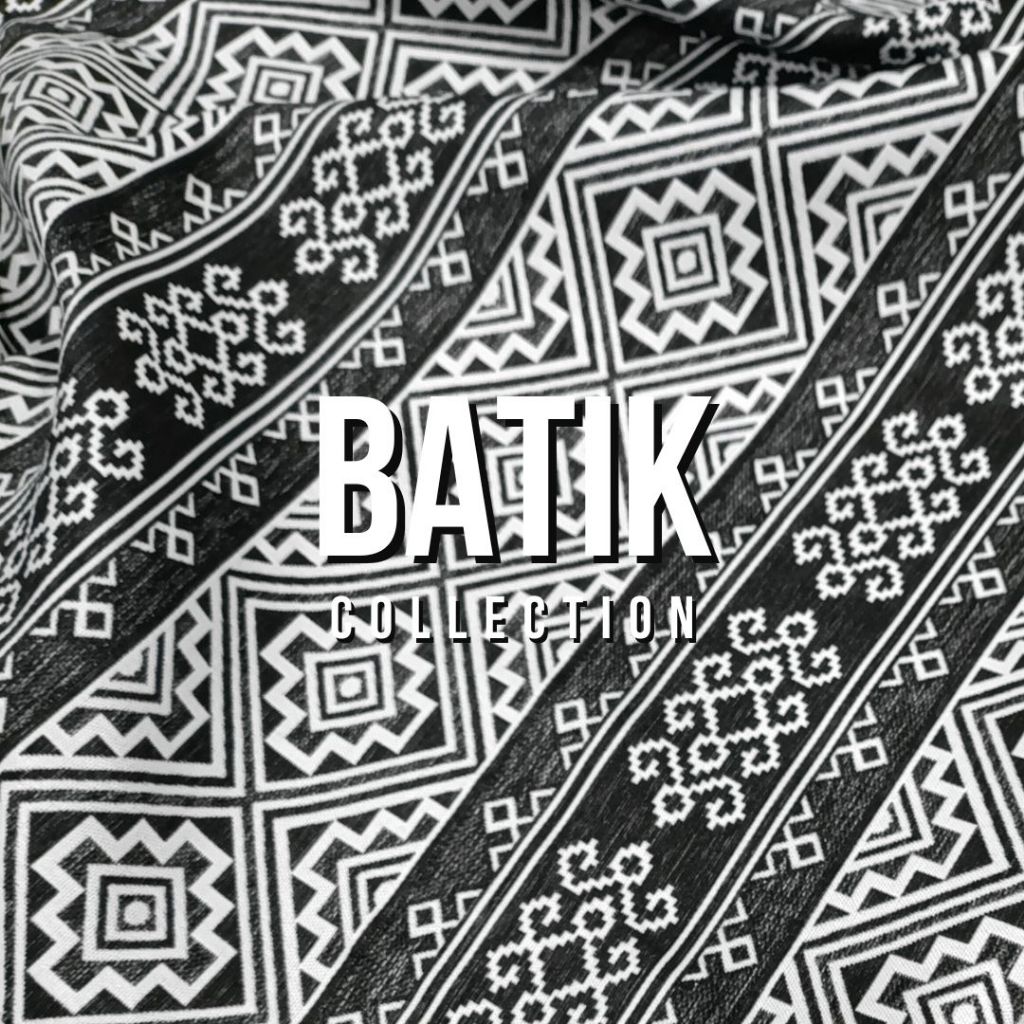 BATIK COLLECTION Monochrome Ethnic Design Fabric - Bahan Kain Kanvas Motif Ethnic Arab Klasik - Pela